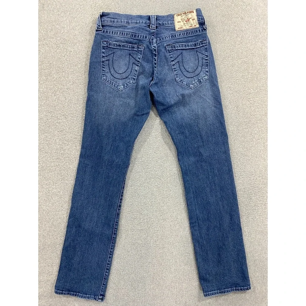 True Religion Mens Jeans Size 29 (30x33) Ricky Relaxed Slim Fit Stretch Straight